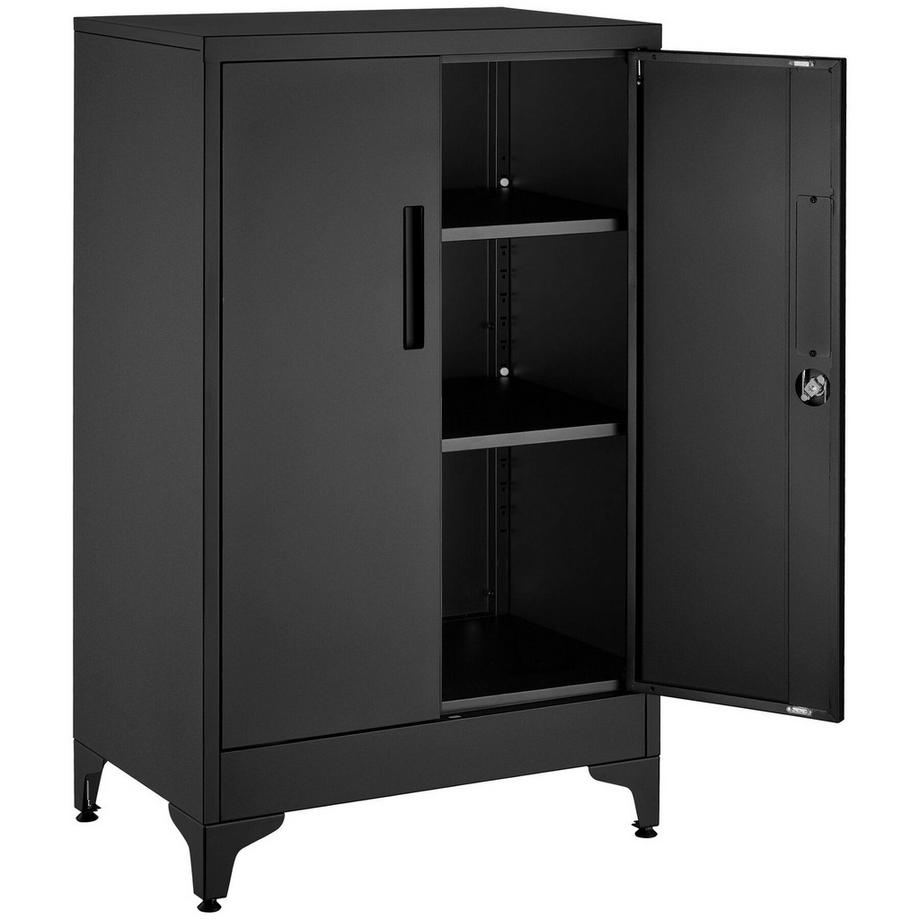 Tectake Armoire à dossiers Blake, étagères réglables, pieds ajustables, verrouillable, rangement sécurisé  