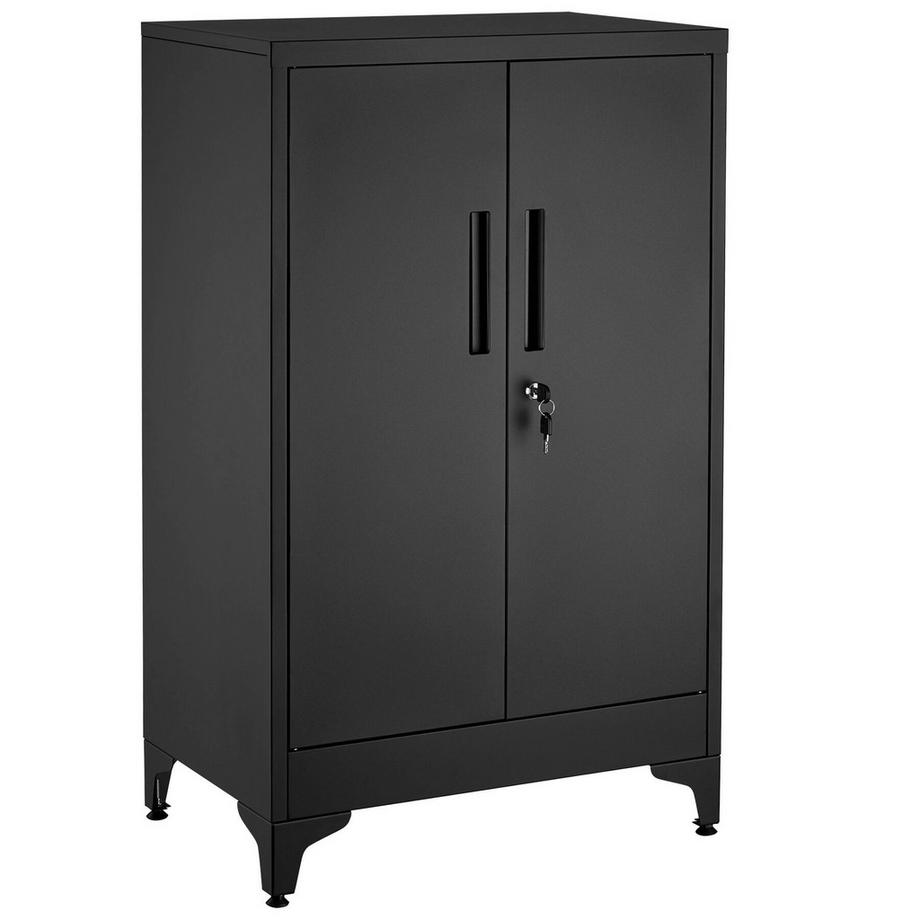 Tectake Armoire à dossiers Blake, étagères réglables, pieds ajustables, verrouillable, rangement sécurisé  