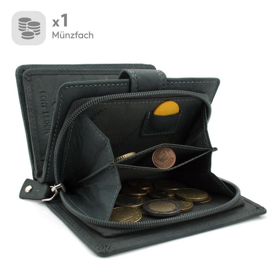 Only-bags.store Portefeuille en cuir souple avec portefeuille RFID  