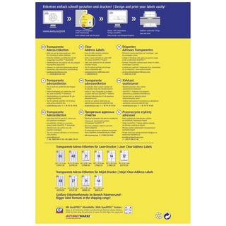 Avery-Zweckform Adress-Etiketten 63.5 x 38.1 mm Polyester-Folie Transparent 525 St. Permanent haftend Tintenstr  