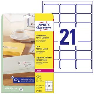 Avery-Zweckform AVERY ZWECKFORM Adressetiketten 63,5x38,1mm, 525 Stück  