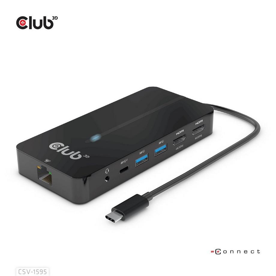 USB Gen1 Type-C 7-in-1 hub with 2x HDMI, 2x USB Gen1 Type-A, 1x RJ45, 1x 3.5mm Audio, 1x USB Gen1 Type-C 100W Female port