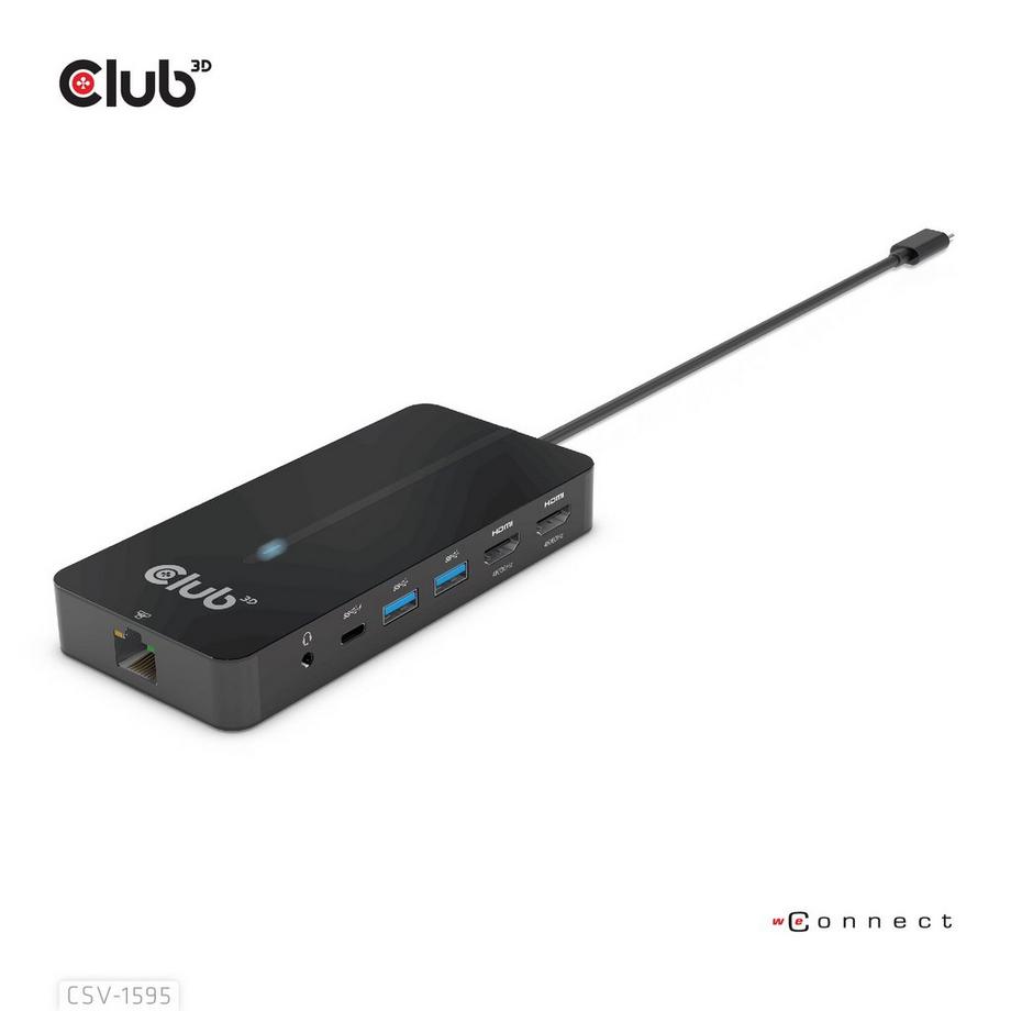 Club3D  USB Gen1 Type-C 7-in-1 hub with 2x HDMI, 2x USB Gen1 Type-A, 1x RJ45, 1x 3.5mm Audio, 1x USB Gen1 Type-C 100W Female port 