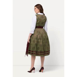 Ulla Popken  Tradizionale abito smanicato Dirndl con design decorativo e scollo rettangolare 