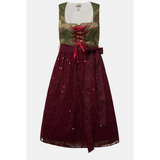 Ulla Popken  Tradizionale abito smanicato Dirndl con design decorativo e scollo rettangolare 