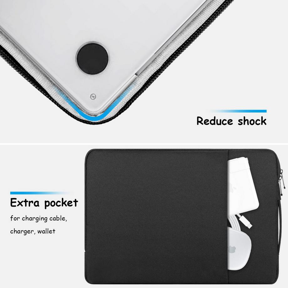 Only-bags.store Laptop Schutzhülle mit Griff 2-Fach Notebooktasche  