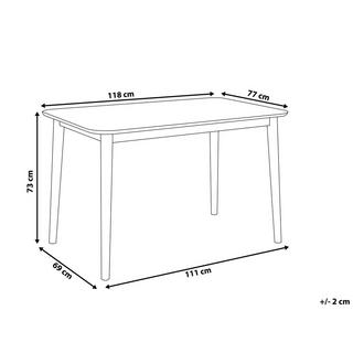 Beliani Esstisch aus Gummibaumholz Retro MODESTO  