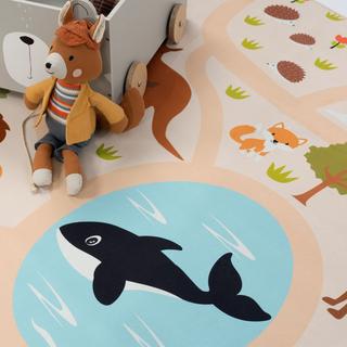 Paco Home 1a tapis de chambre pour enfants avec des animaux  