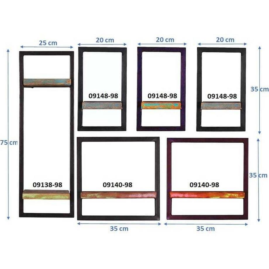 mutoni Wandregal River bunt 105x25x75 (6-tlg)  