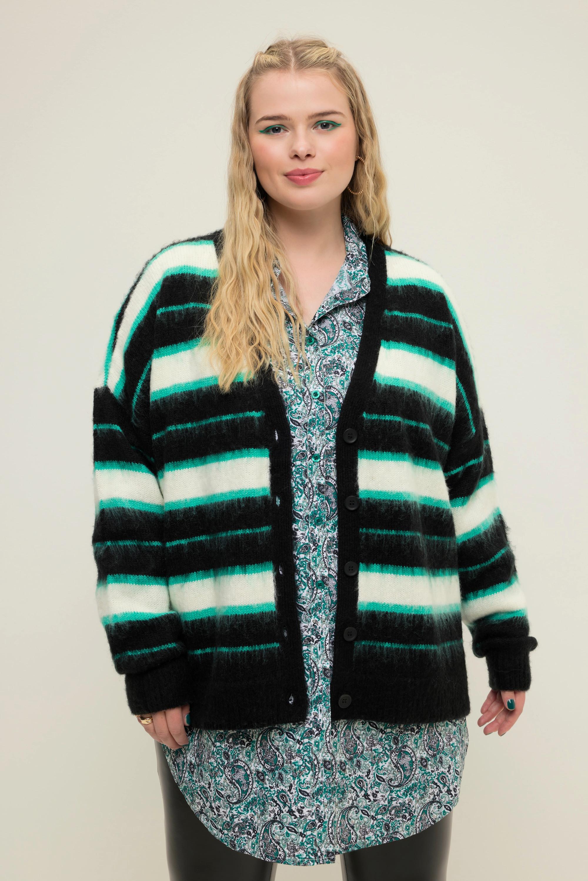 Studio Untold  Cardigan, oversized, rayures, col V 