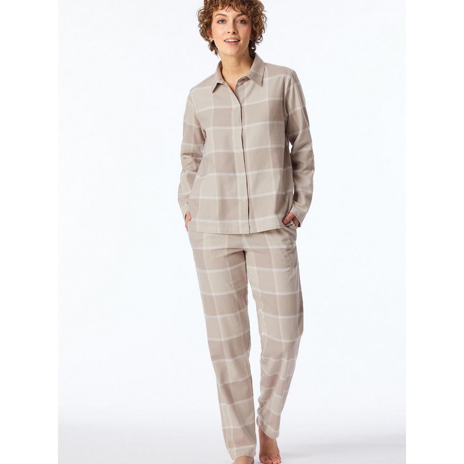 Schiesser Selected Premium Warming Karierter Pyjama  