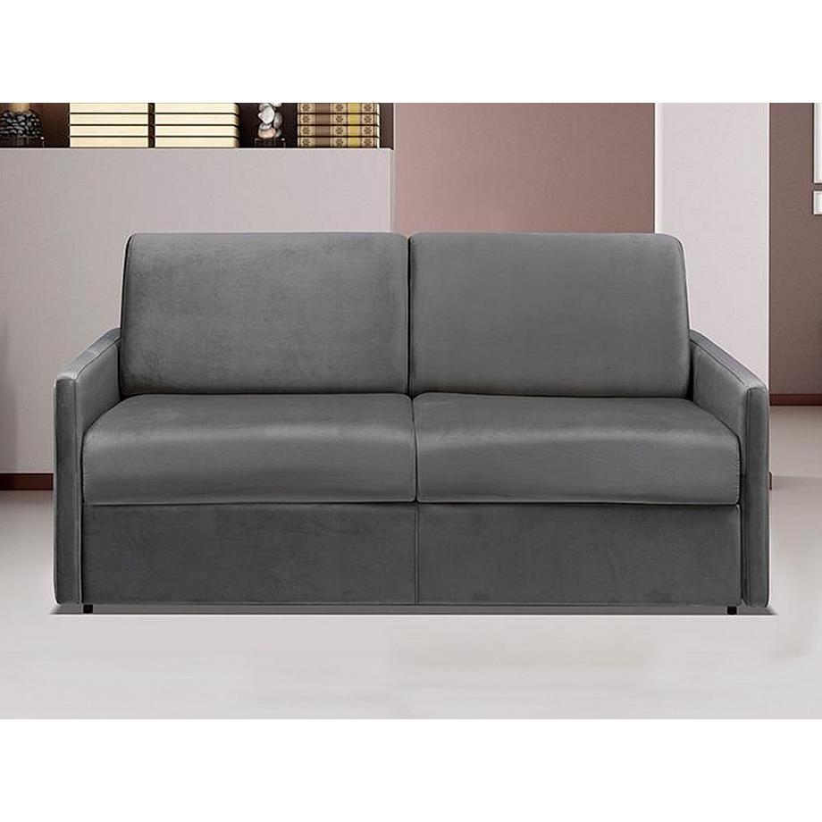 Vente-unique Schlafsofa 3Sitzer Samt Liegefläche mit Lattenrost mit breiten Latten 1Matratze CALIFE  