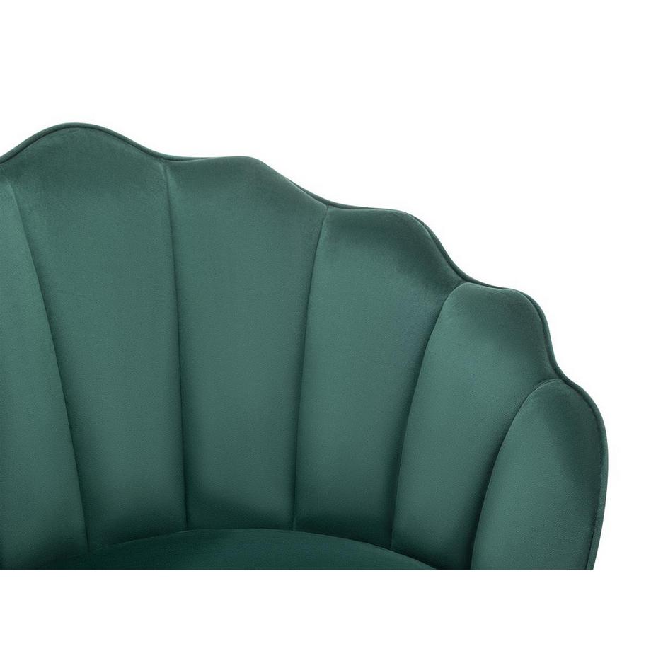 Vente-unique Fauteuil coquillage en velours vert LALEA  