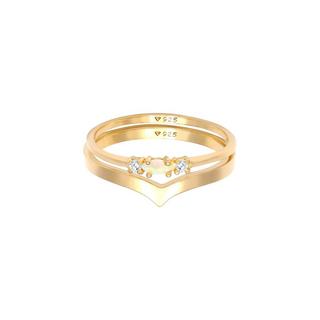 Elli  Bague Ensemble De 2 Opale Zircon 