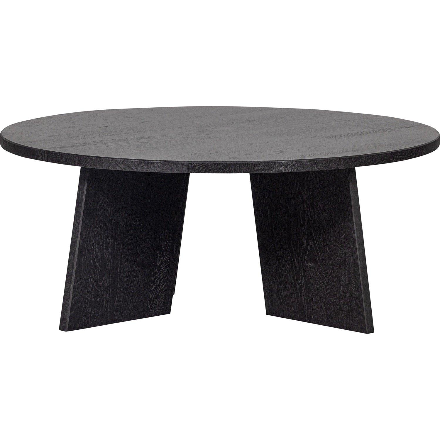 mutoni Table basse frise chêne noir nuit 90x90  