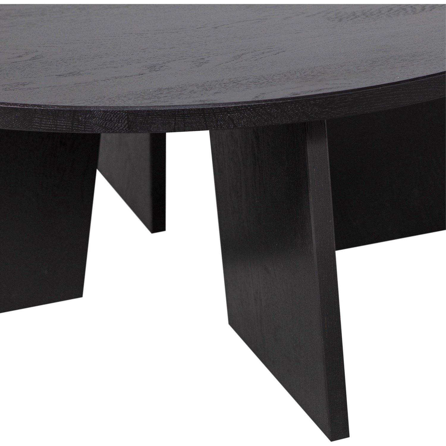 mutoni Table basse frise chêne noir nuit 90x90  