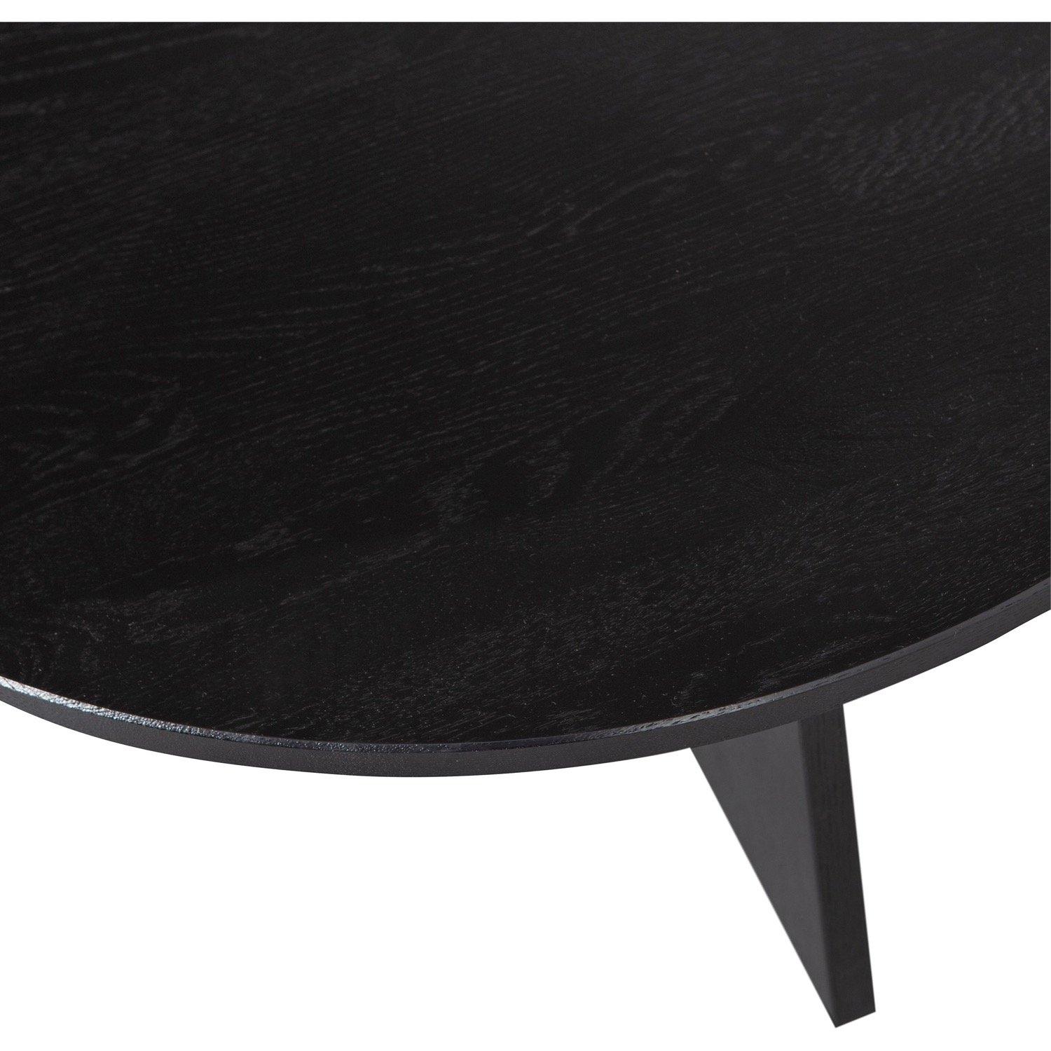 mutoni Table basse frise chêne noir nuit 90x90  