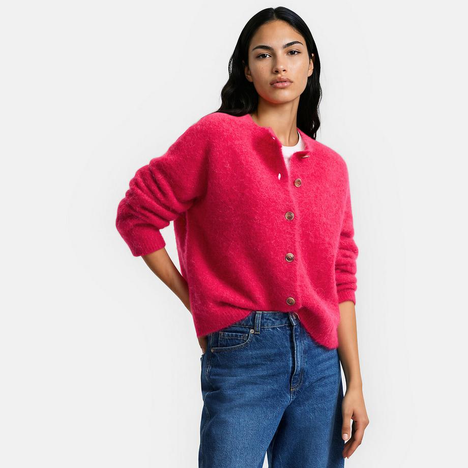 Cardigan en alpaga brossé mélangé