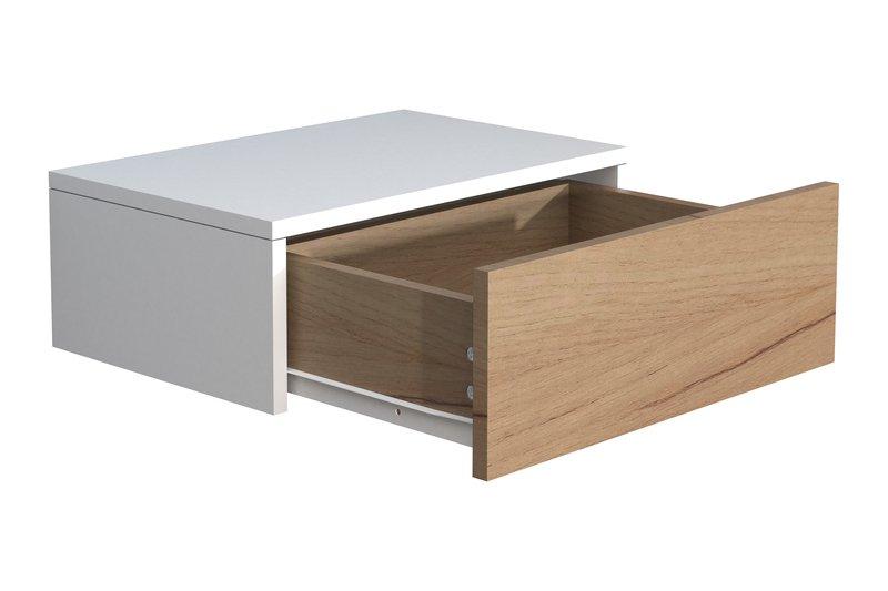 VCM Tiroir mural en bois Table de chevet murale Tiroir Console Table de chevet Usal M 45 cm  