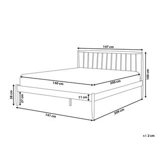 Beliani Bett mit Lattenrost aus Stahl Klassisch MAURS  
