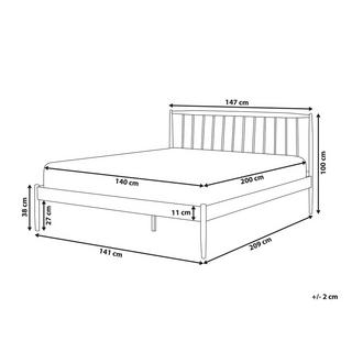 Beliani Bett mit Lattenrost aus Stahl Klassisch MAURS  