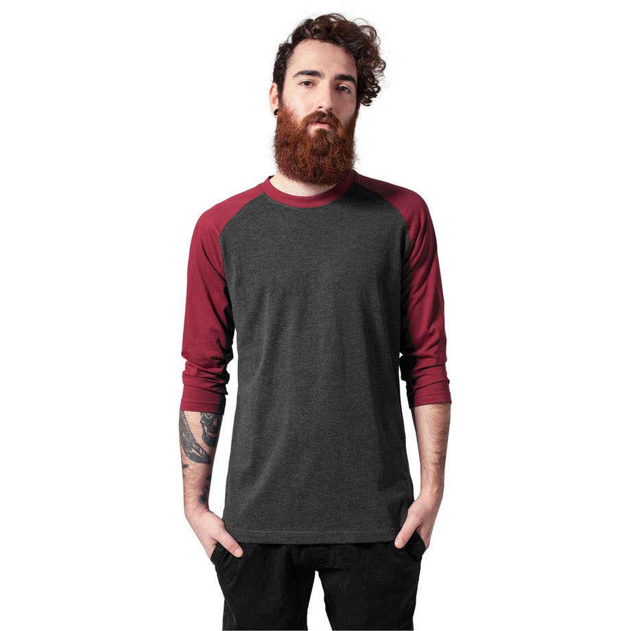 URBAN CLASSICS T-shirt Raglan Maniche 3/4 a Contrasto  