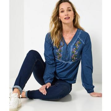 Bemerkenswertes Henley-Shirt mit Patchwork-Druck