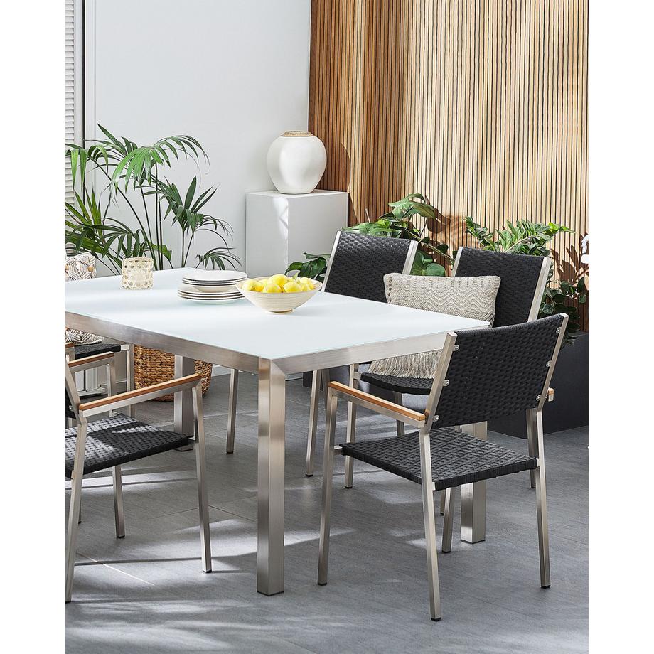 Beliani Gartenstuhl 6er Set aus PE Rattan  GROSSETO  