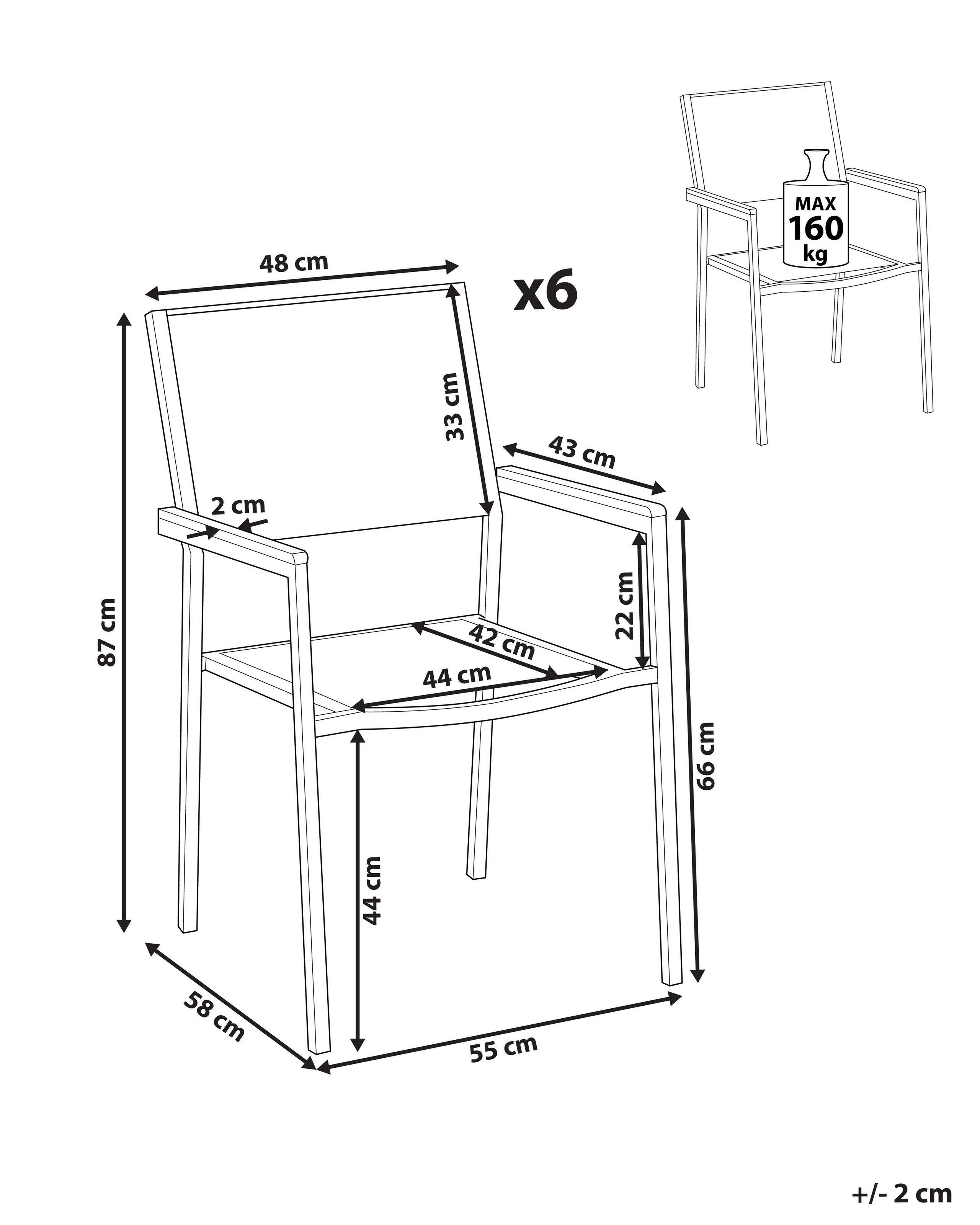 Beliani Set di 6 sedie da giardino en Rattan sintetico Industriale GROSSETO  