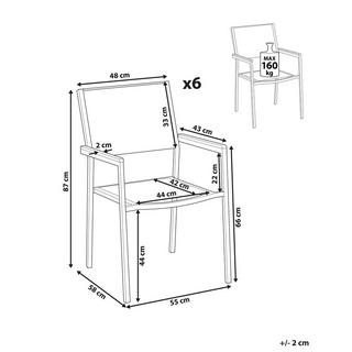 Beliani Gartenstuhl 6er Set aus PE Rattan Industriell GROSSETO  