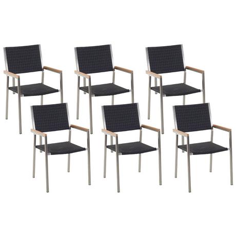 Beliani Set mit 6 Stühlen aus PE Rattan Modern GROSSETO  