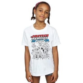 DC COMICS  Tshirt JUSTICE LEAGUE MONO ACTION POSE 