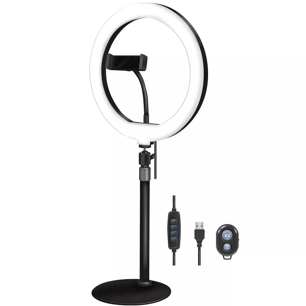 LogiLink Smartphone-Ringlicht-Stativ mit Fernauslöser