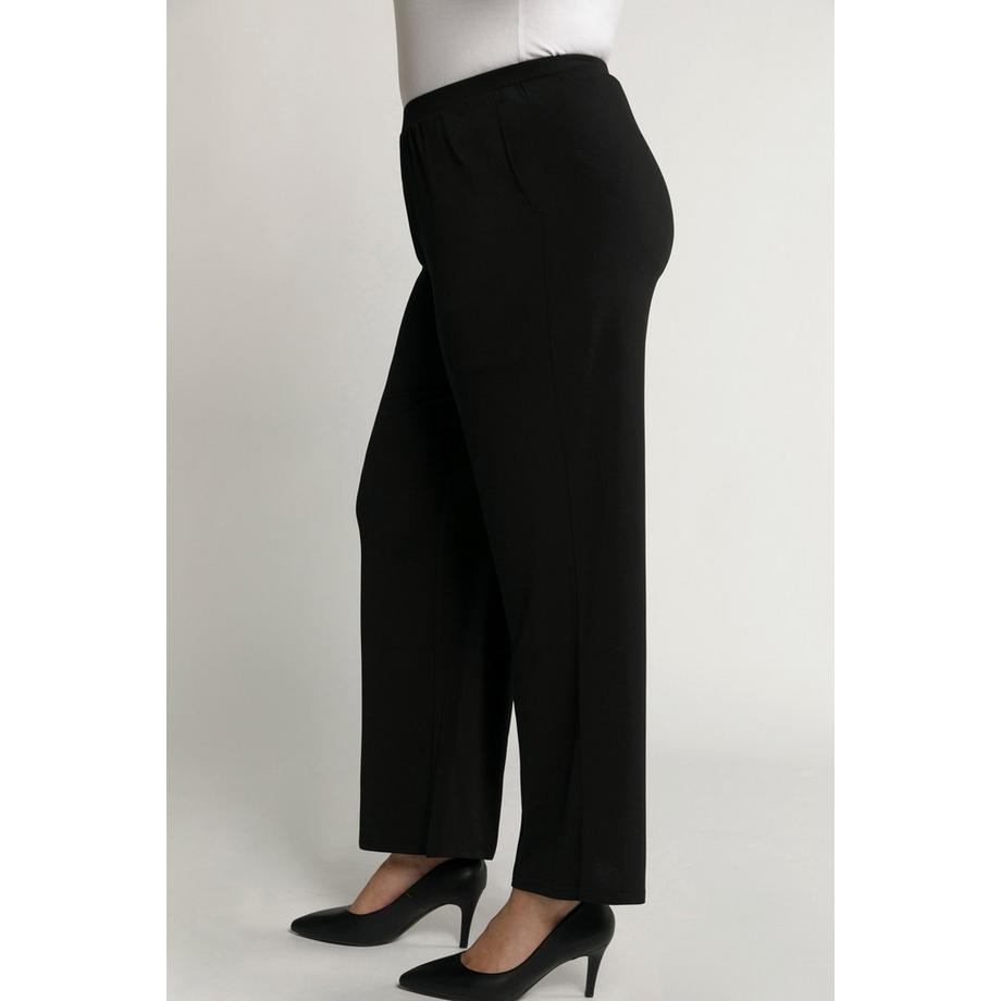 Ulla Popken Pantaloni in jersey gamba larga cintura elastica  