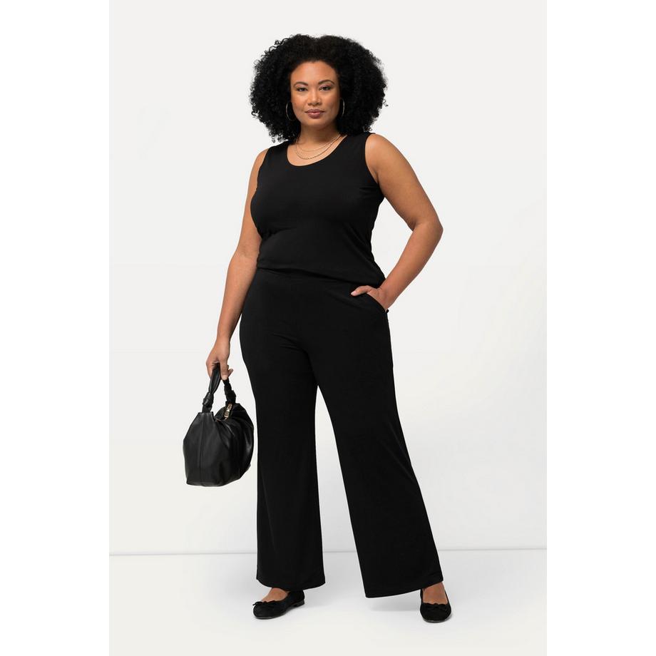 Ulla Popken Pantaloni in jersey gamba larga cintura elastica  