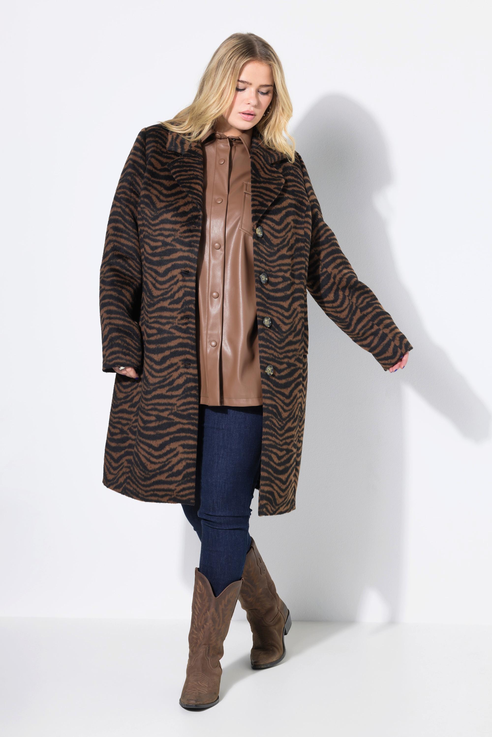 Studio Untold Webpelz Zebra Muster Mantel Revers  