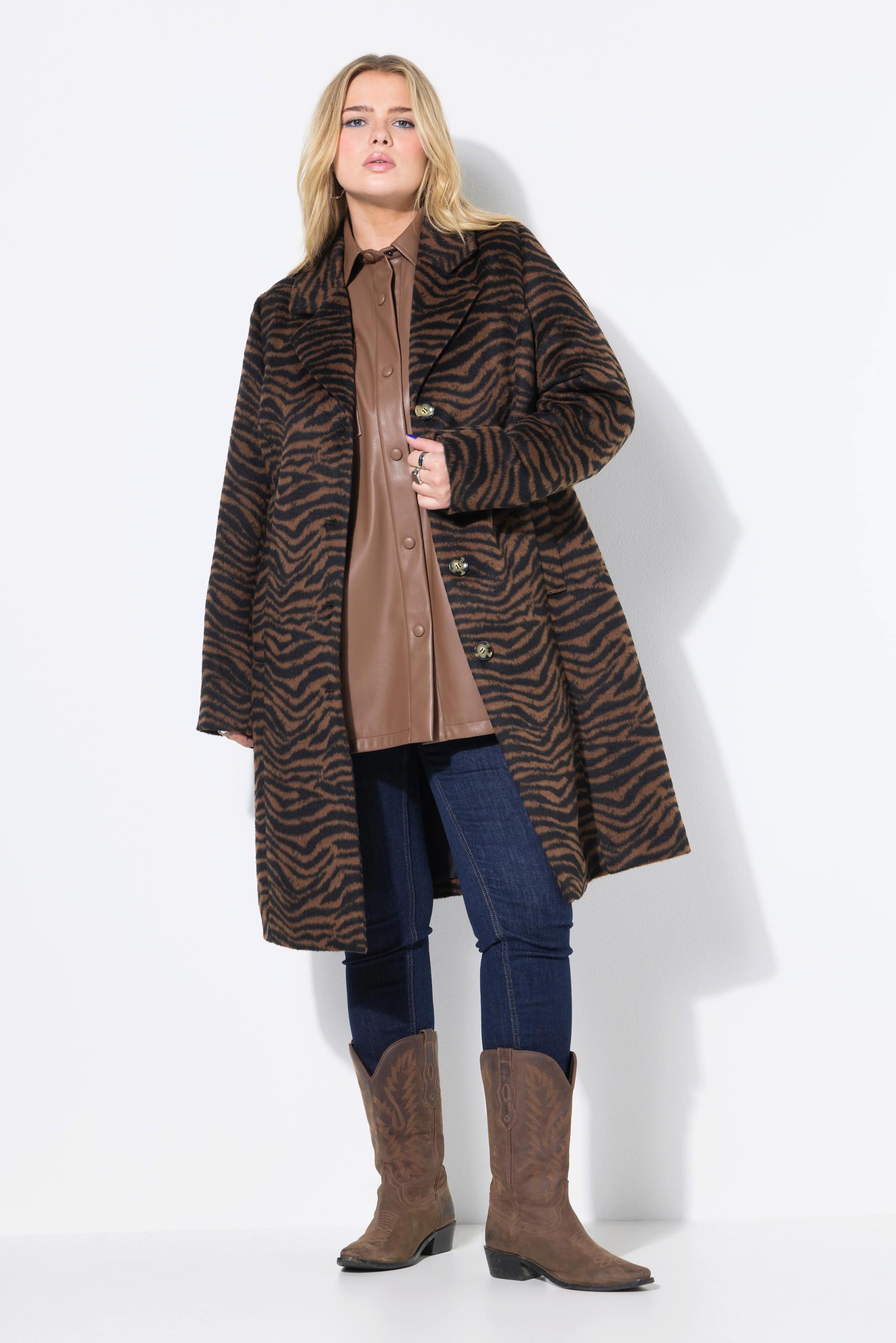 Studio Untold Webpelz Zebra Muster Mantel Revers  