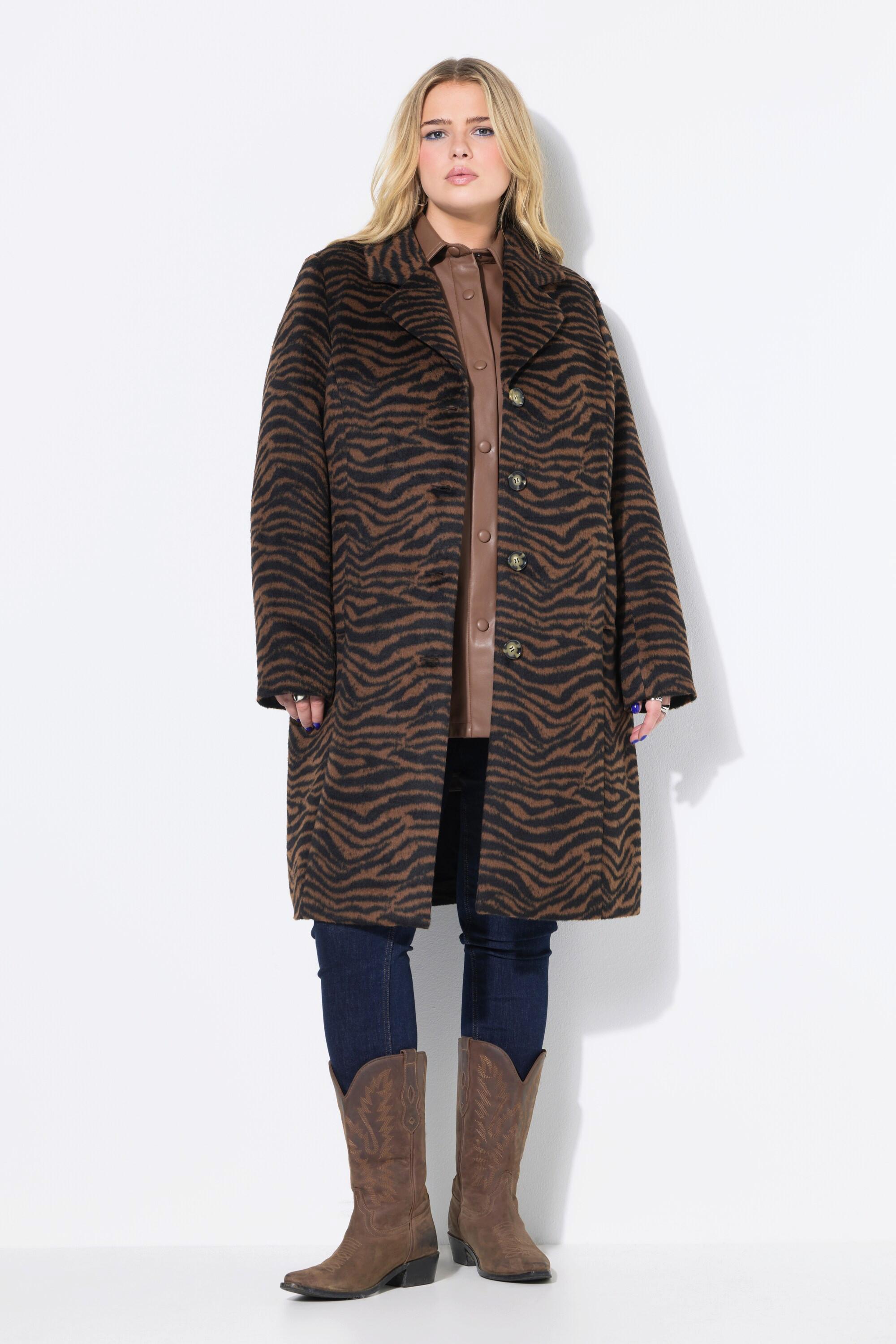 Studio Untold Webpelz Zebra Muster Mantel Revers  