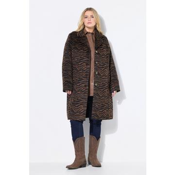 Mantel, Webpelz, Zebra-Muster, Revers, Komplettfutter