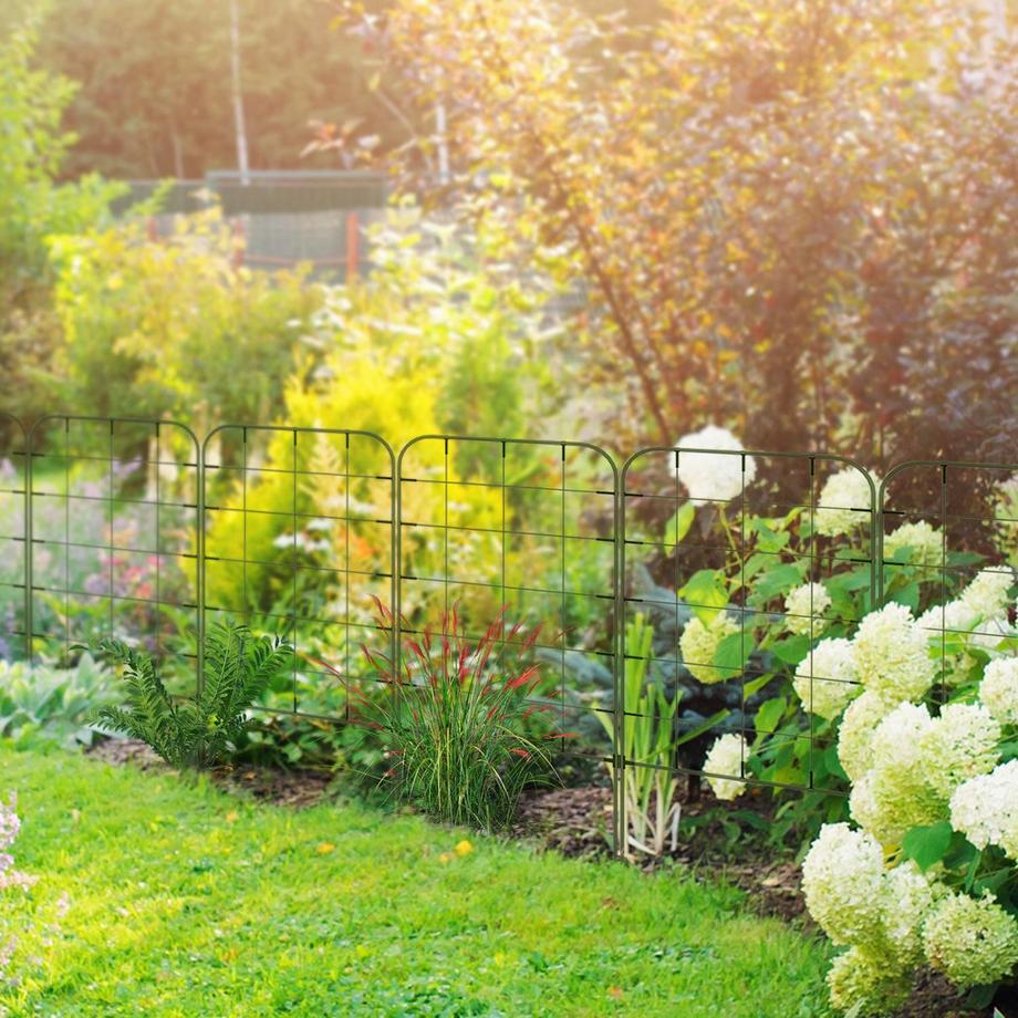 Northio Lot de 6 treillis composés de porte-plantes en acier et treillis pour plantes grimpantes, adaptés aux balcons, robustes et résistants aux intempéries, vert  