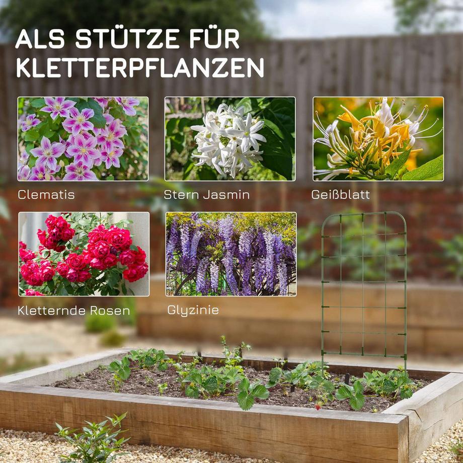 Northio Lot de 6 treillis composés de porte-plantes en acier et treillis pour plantes grimpantes, adaptés aux balcons, robustes et résistants aux intempéries, vert  