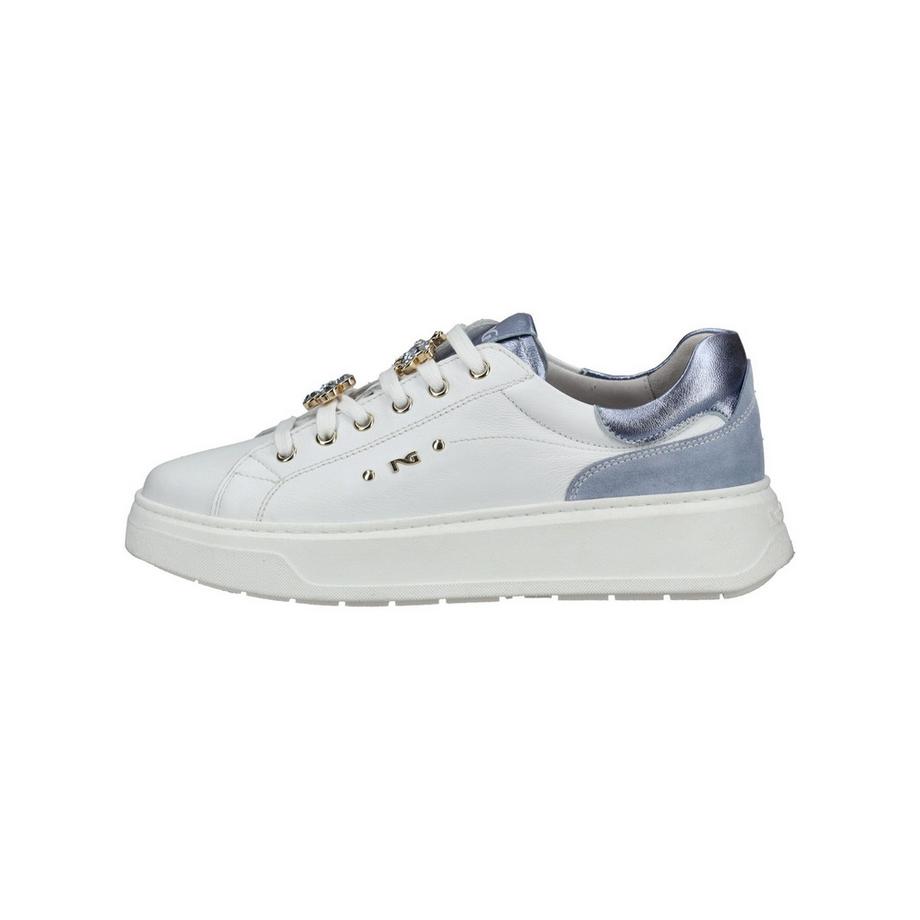 Nero Giardini Sneaker blanche avec ornements de cristaux  