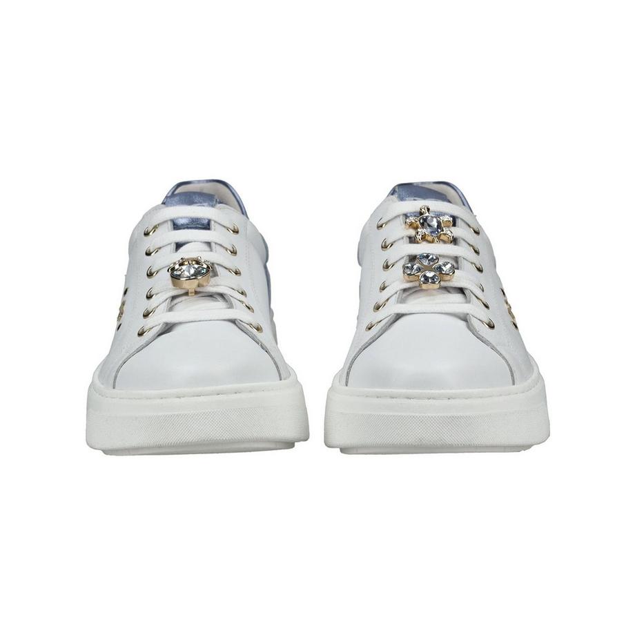 Nero Giardini Sneaker blanche avec ornements de cristaux  