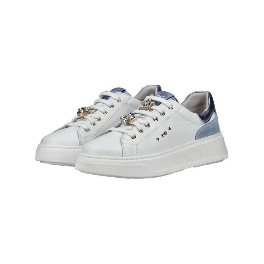 Nero Giardini Sneaker blanche avec ornements de cristaux  