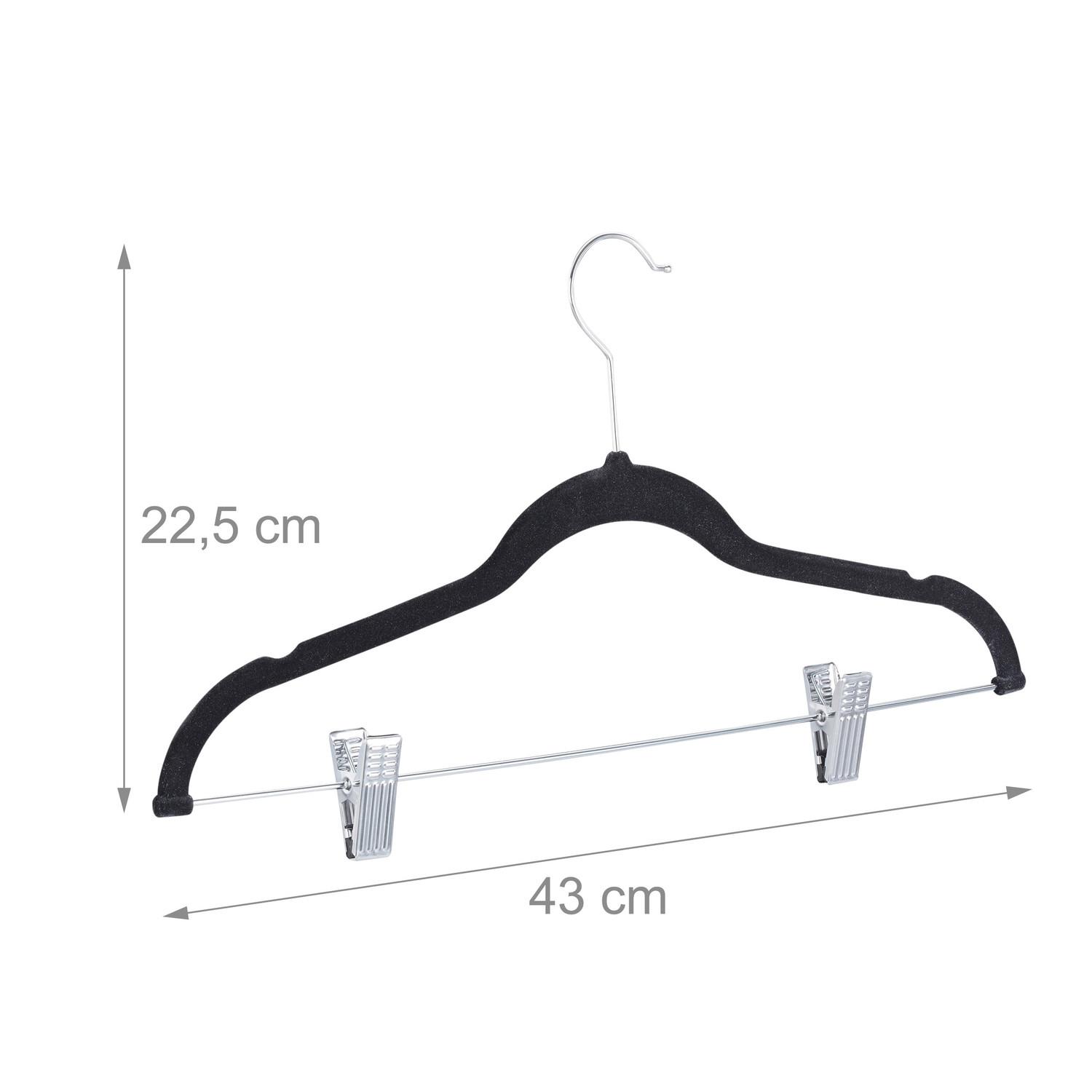 B2X Samt-Kleiderbügel mit Clips, 12er-Set  