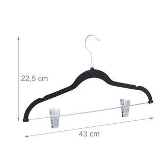 B2X Samt-Kleiderbügel mit Clips, 12er-Set  