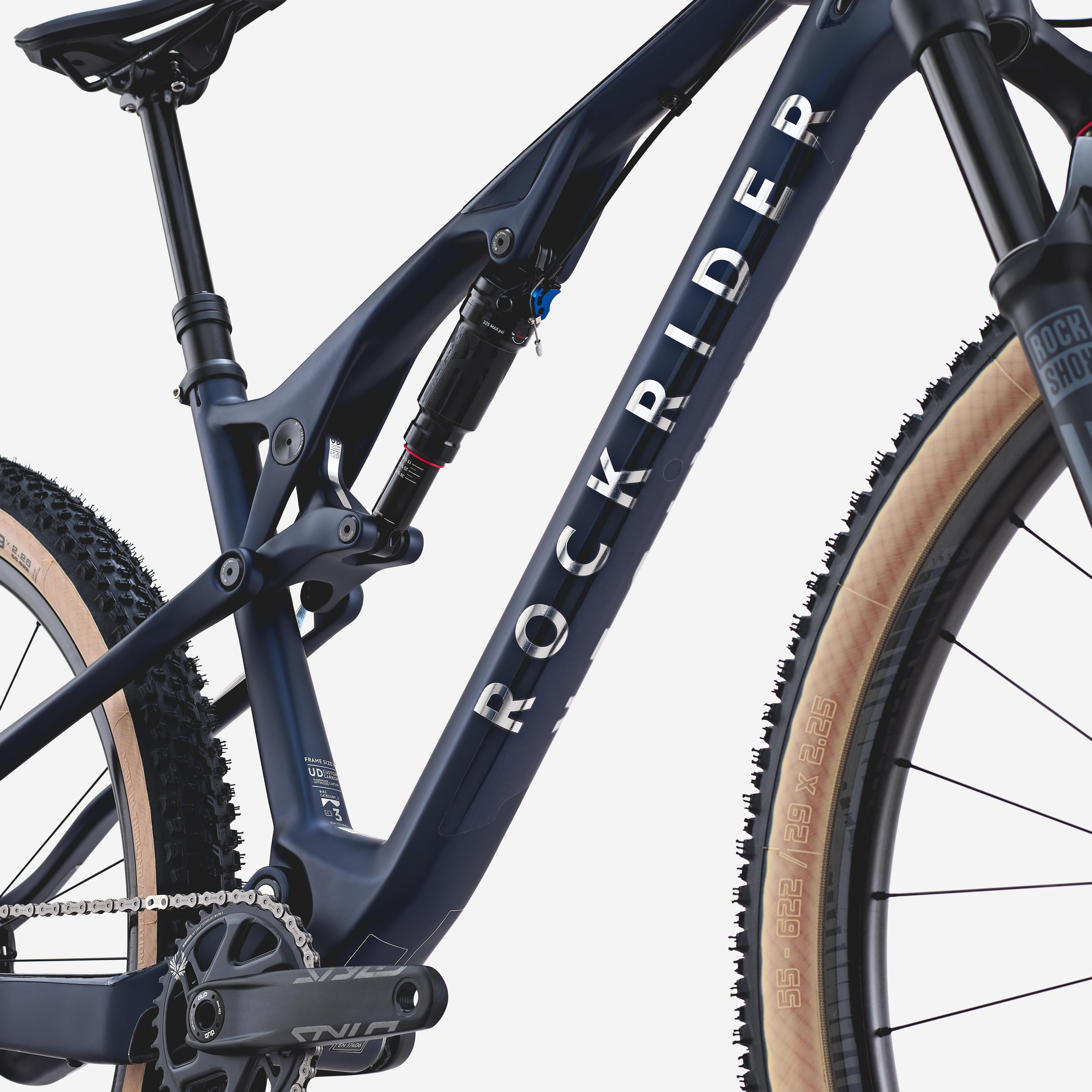 ROCKRIDER  VTT tout suspendu cadre carbone roues aluminium 