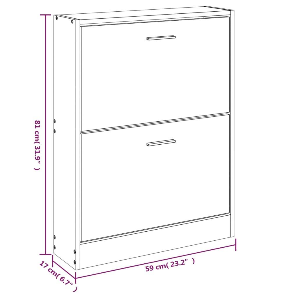 VidaXL Armoire à chaussures bois d'ingénierie  