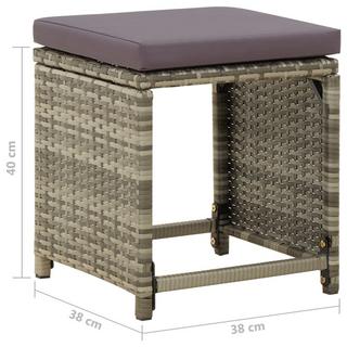 VidaXL Tabouret de jardin rotin synthétique  