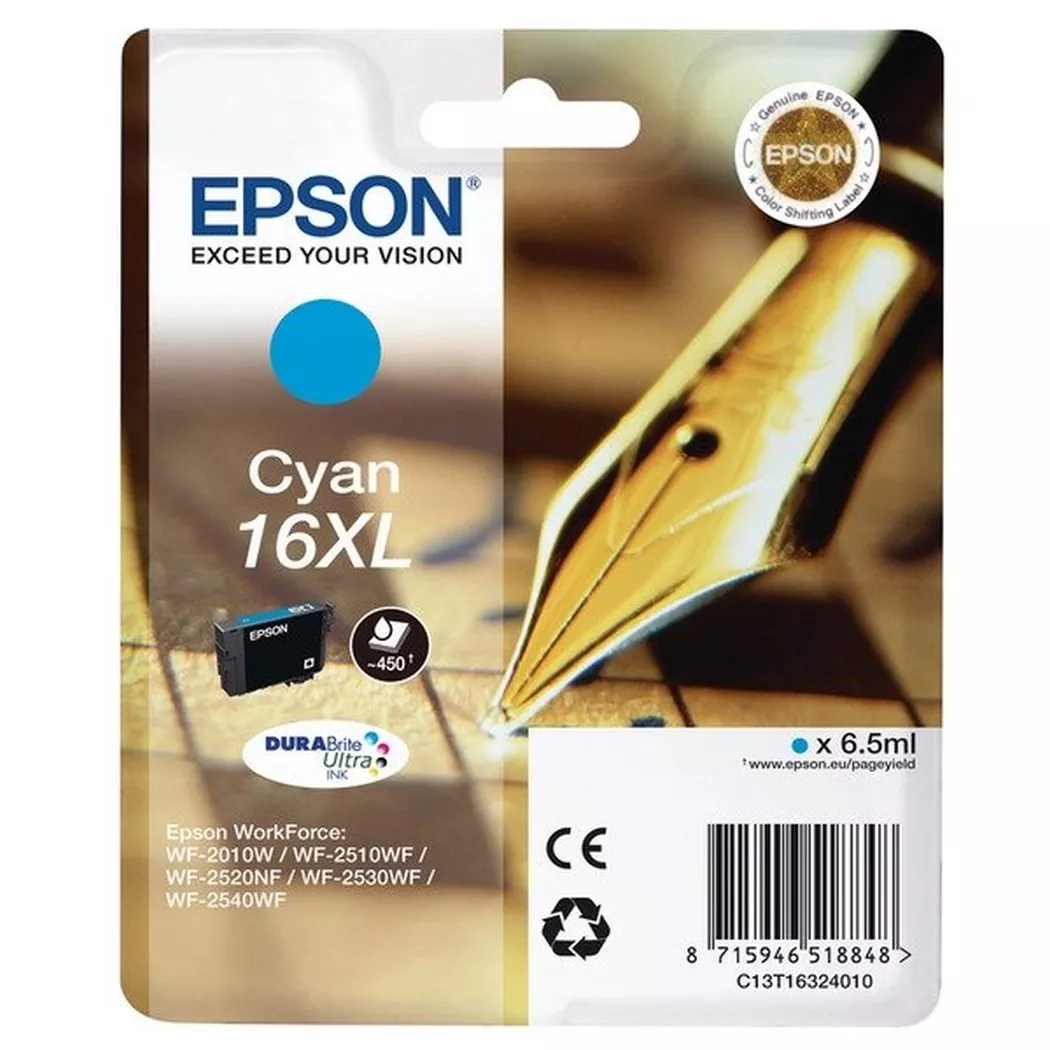 Epson – Tintenpatrone 16XL cyan T163240 WF 2010/2540 450 Seiten, One Size